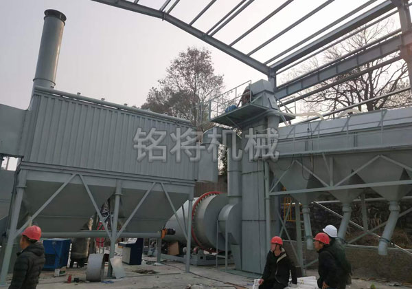 湖北沙子烘干設備安裝現場！